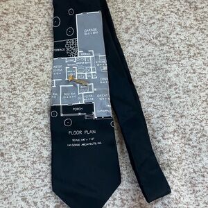 Architectural Floor Plan with tie clip Black Tie